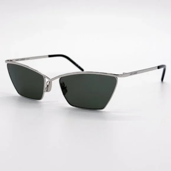 NEW SAINT LAURENT SL637 002 SUNGLASSES WOMEN SILVER GRAY CAT  display picture 3
